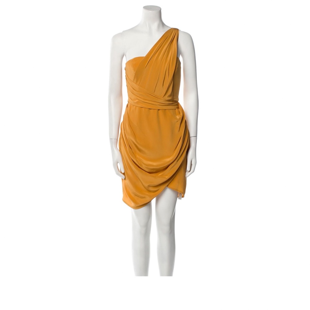 Zimmermann Yellow/Orange One Shoulder Silk Dress Size 0